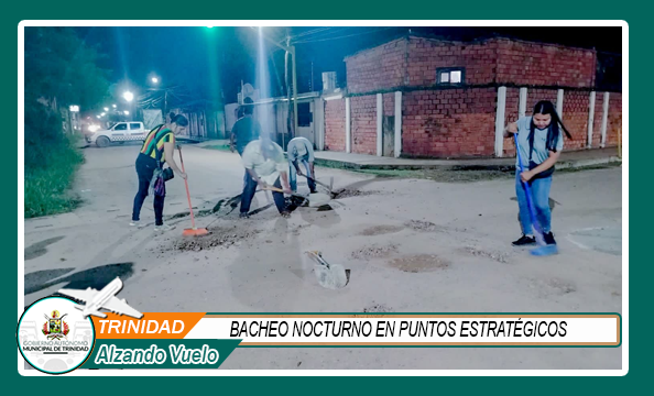ALCALDÍA INTENSIFICA BACHEO NOCTURNO PARA MEJORAR LA TRANSITABILIDAD EN LA CIUDAD