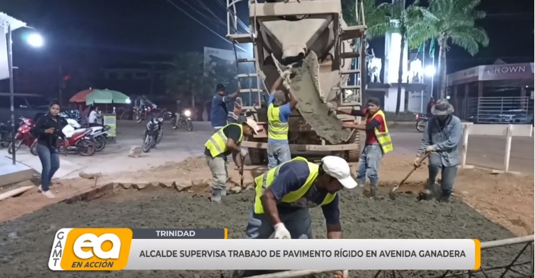 ALCALDE SUPERVISA TRABAJO DE PAVIMENTO RÍGIDO EN AVENIDA GANADERA1